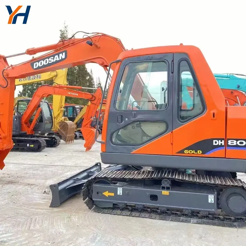 Compact Original Used Doosan DH80 Mini Hydraulic Excavator Sand Digging Solution