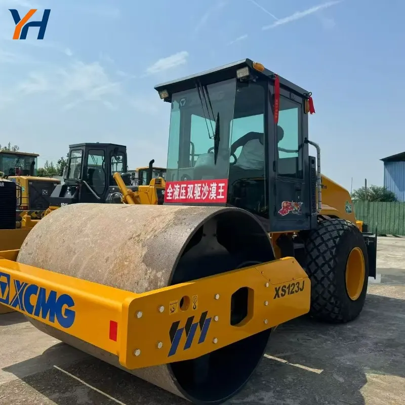 Durable 12 Ton Used XCMG 123J Hydraulic Road Roller Construction Equipment